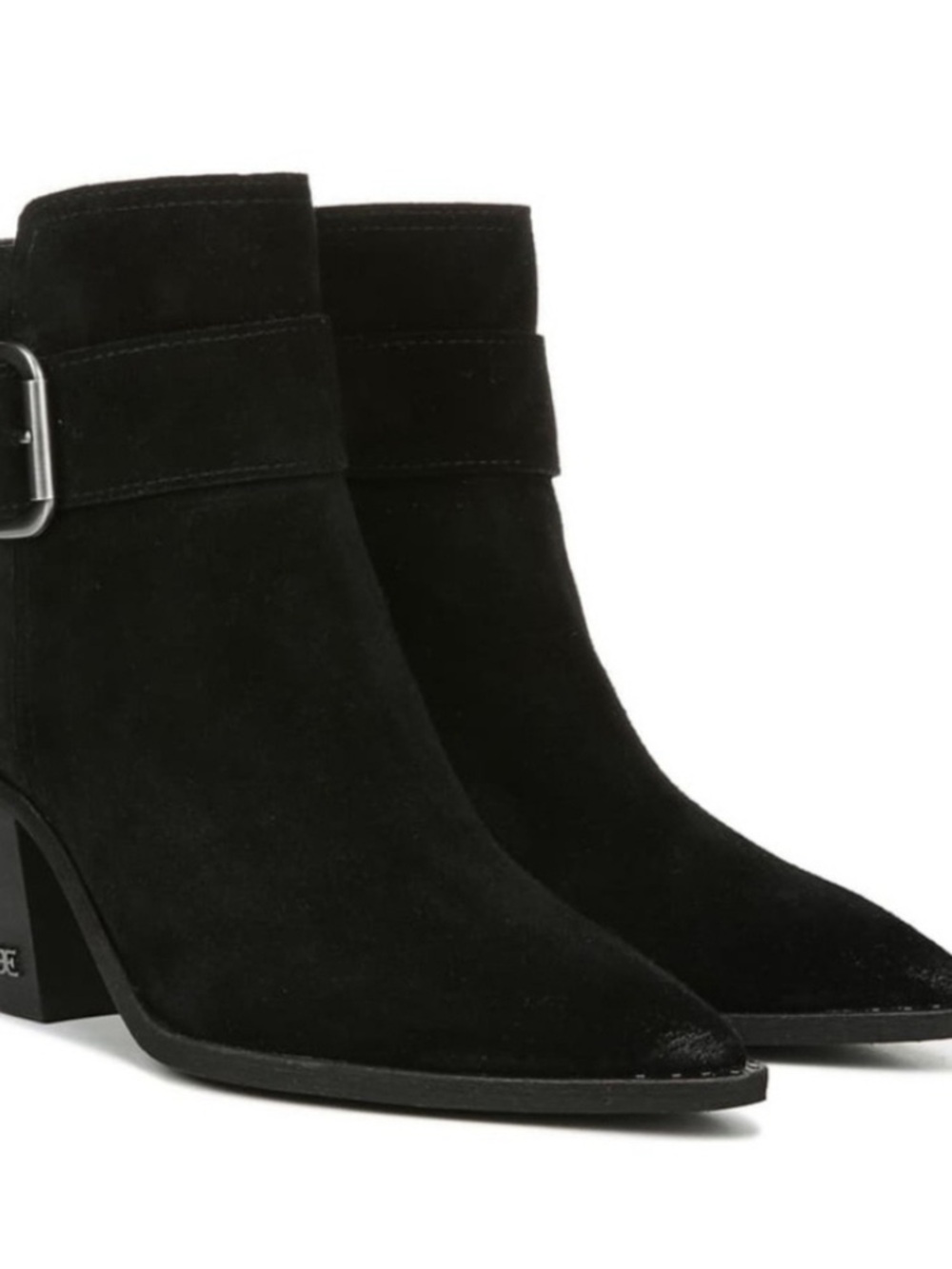 Sam Edelman Black Suede Ankle Boots with Buckle 9 women